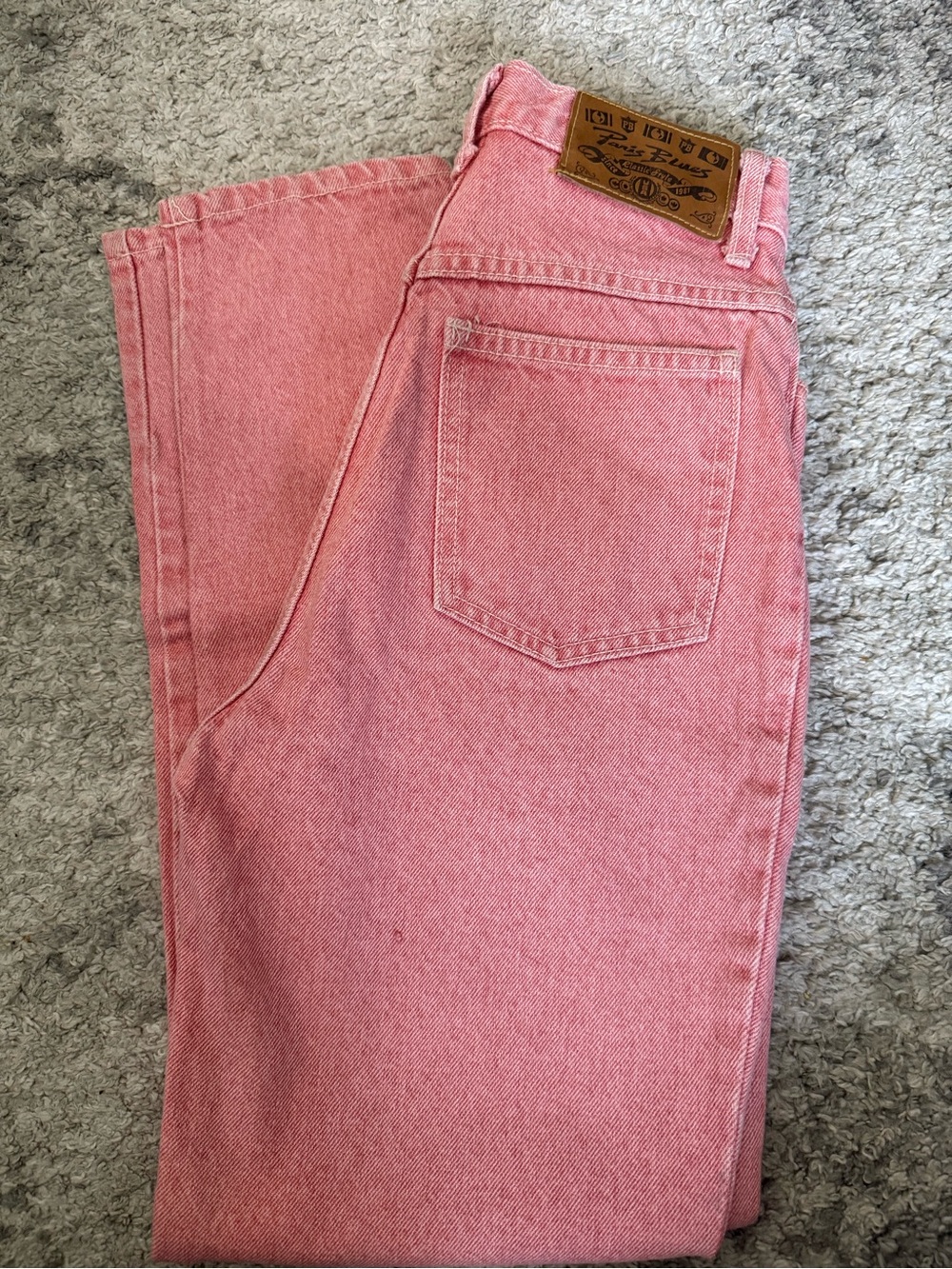 Paris Blues Rose-Pink High-Rise Straight Jeans